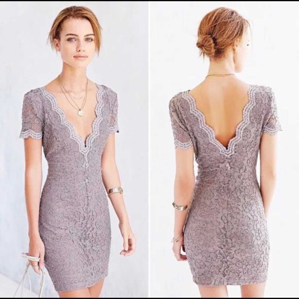 Kimchi Blue Lace Taupe Dress L